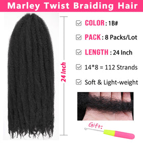 RuiYok Marley twist crochet braids 8 packs on display for easy prep