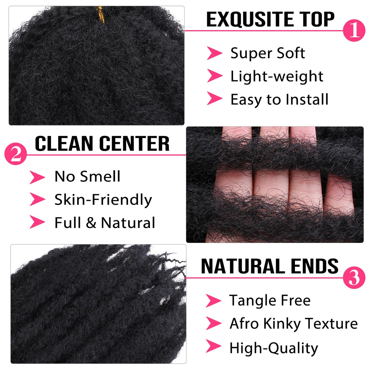 RuiYok Marley twist hair texture close-up with fluffy strands