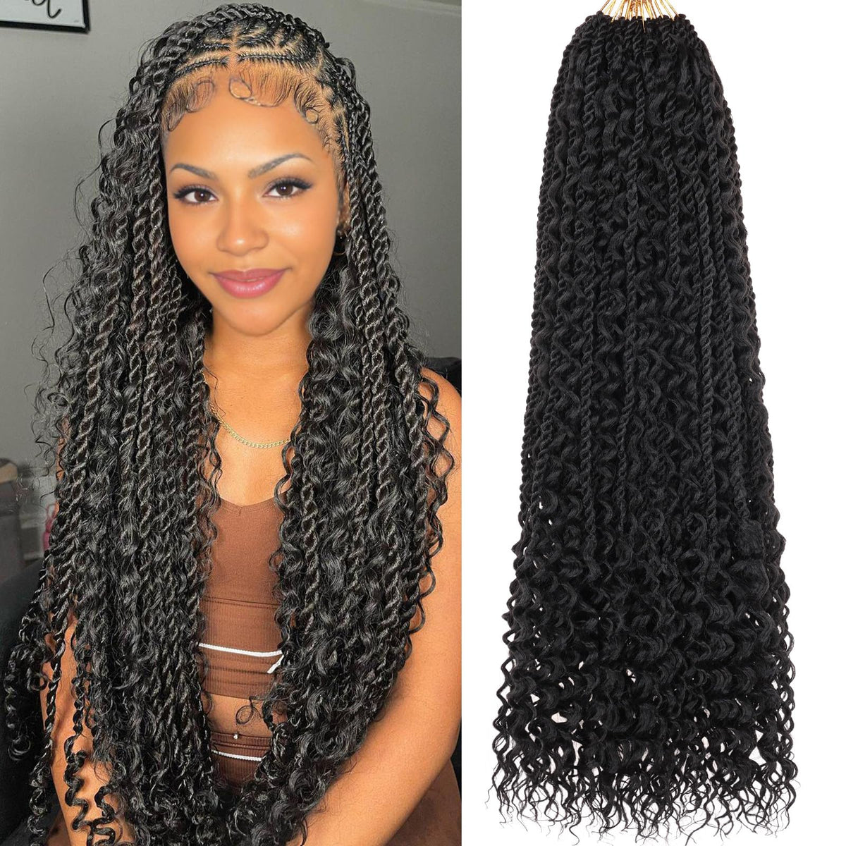 RuiYok Senegalese twist curls 24 inch for natural movement and light wear.