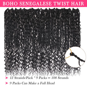 RuiYok soft-fiber Senegalese crochet hair feels silky and skin-friendly.