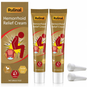 Rulinal hemorrhoid cream tube 20g demonstrates soothing, moisturizing relief for external discomfort.