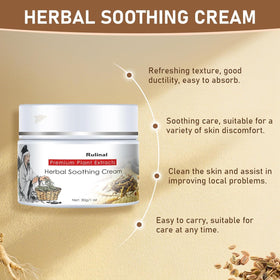 Rulinal Herbal Soothing Cream ingredient view highlighting herbal formula.