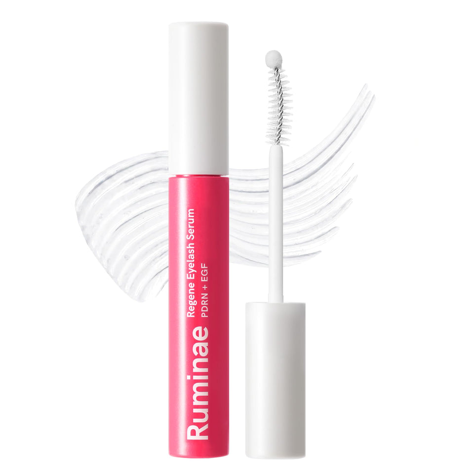 Ruminae lash repair serum bottle with PDRN and EGF benefits for lash recovery.