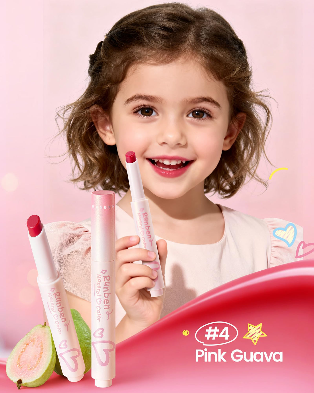 RUNBEN lip balm glide demonstrates smooth application for young hands.