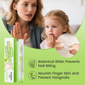 RUNBEN nail deterrent bottle shown for child nail-biting prevention