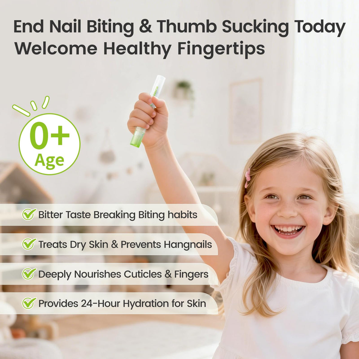 RUNBEN Stop Biting Nails pen used during playtime application