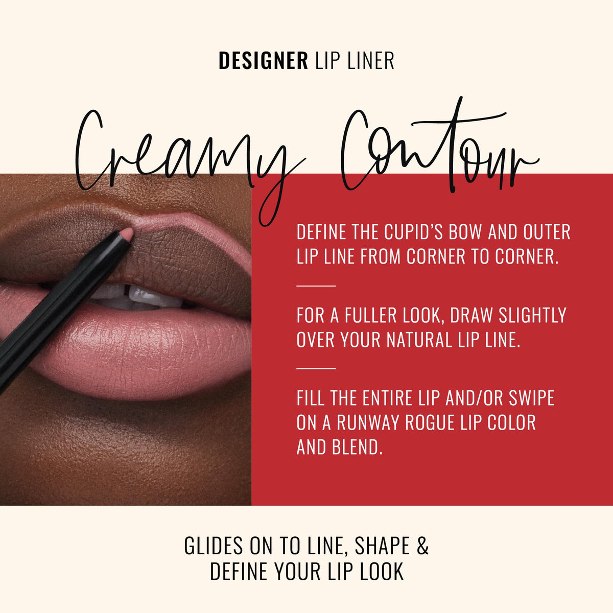 Runway Rogue Liner A List lip outline showing controlled shaping