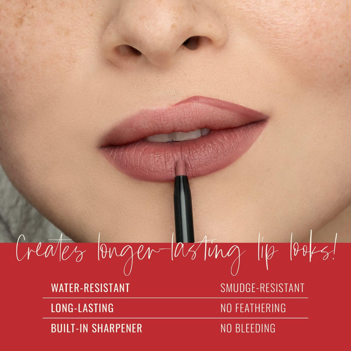 Runway Rogue lip pencil with built-in sharpener ensuring sharp edges.