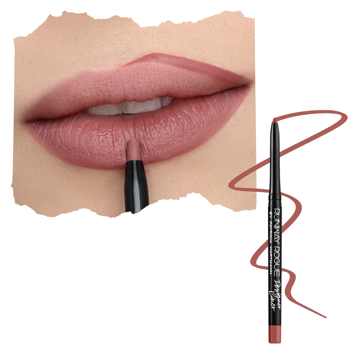 Runway Rogue Designer Liner lip pencil in Work It Babe defines lips with precise edge control