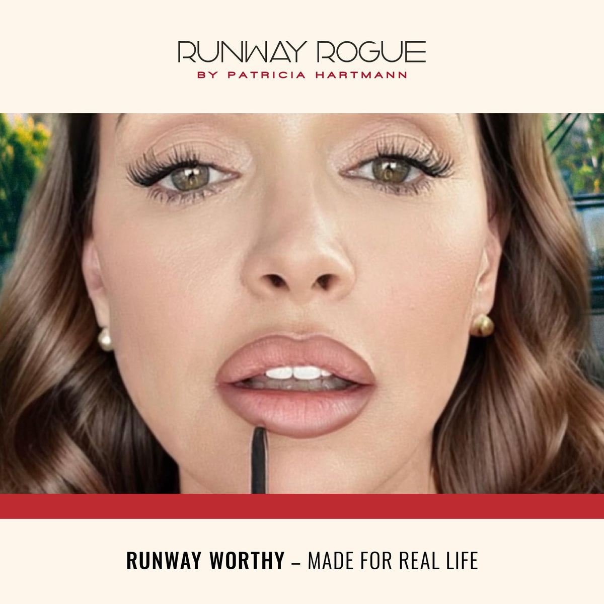 Runway Rogue Designer Liner portable case highlights on-the-go makeup routine.