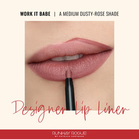 Runway Rogue lip pencil with built-in sharpener enables flawless edge definition on the go
