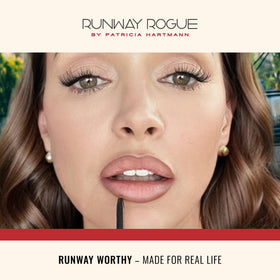 Runway Rogue vegan formula nourishes lips with shea butter.