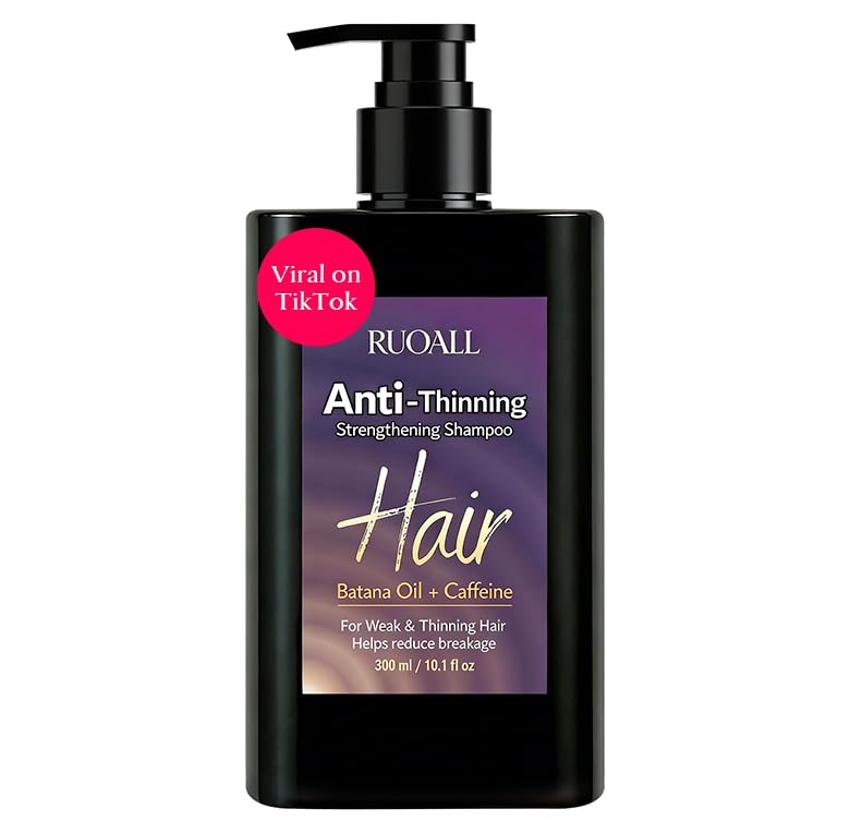 RUOALL anti-thinning shampoo bottle ready for daily cleansing.