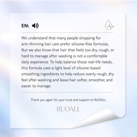RUOALL bathroom scene emphasizes everyday hair care.