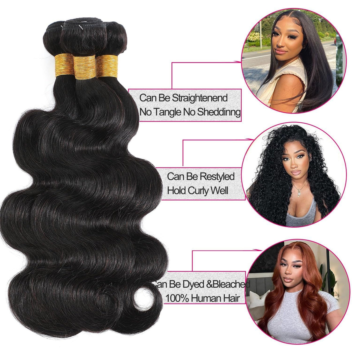 Ruola 15A bundles 16inch length on display for daily styling