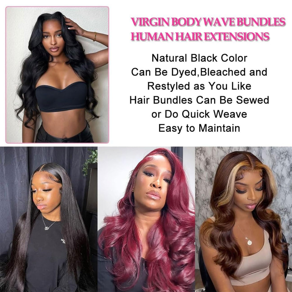 Ruola bundles assembly for quick weave and easy styling.