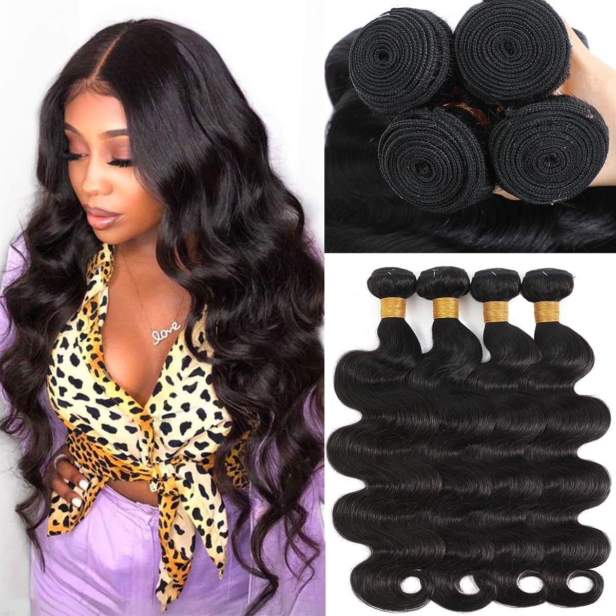 Ruola human hair bundles body wave for natural volume and fullness.