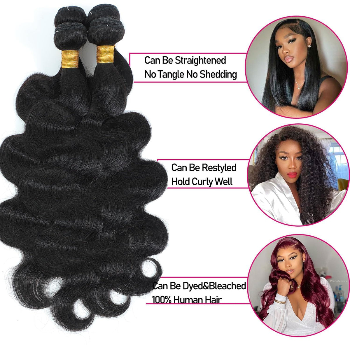 Ruola virgin hair closeup highlights healthy cuticles and density.