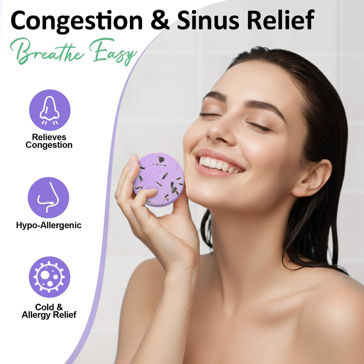 RUSEMLE eucalyptus mint steam helping to clear sinuses and refresh the shower space.