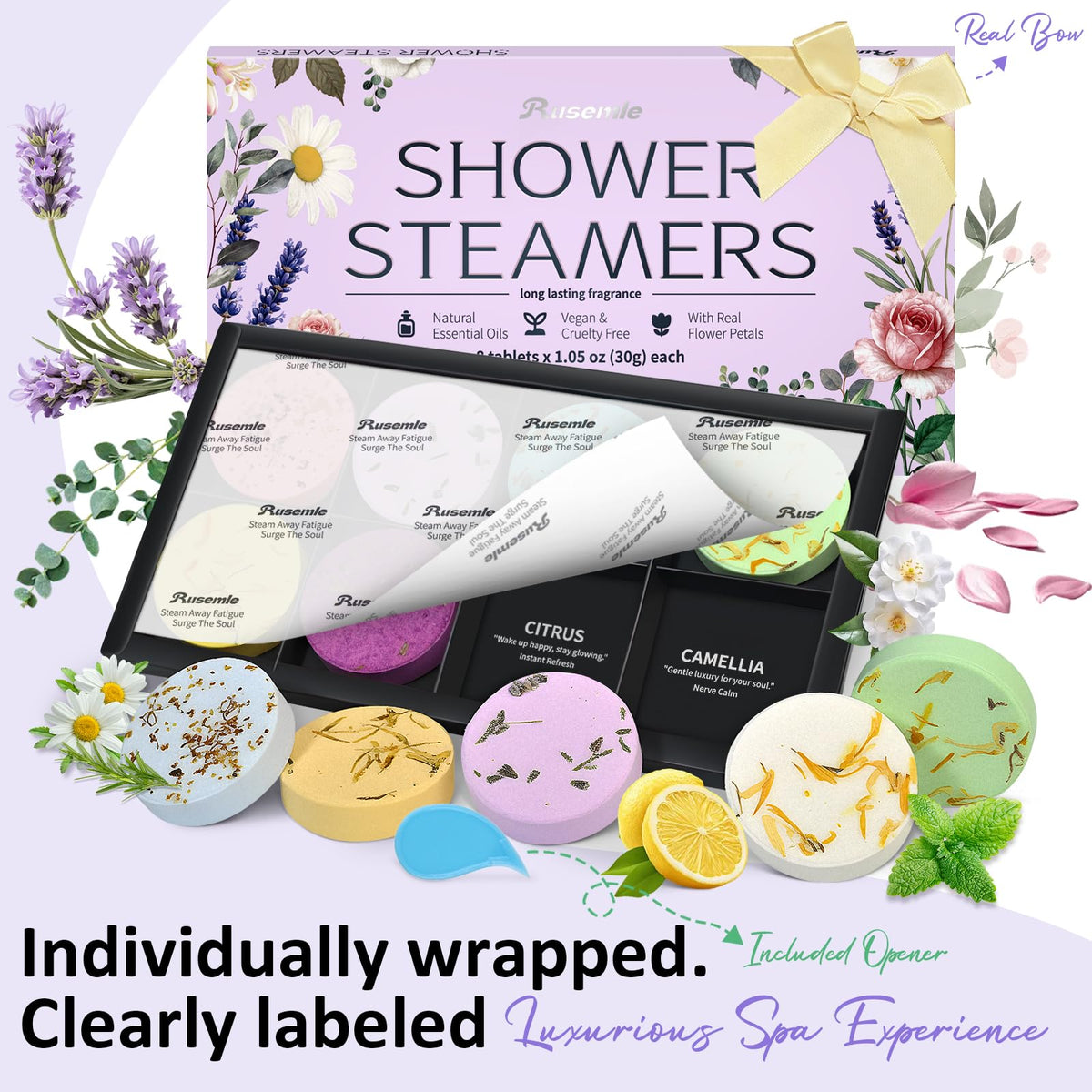 RUSEMLE lavender steam scent promoting relaxation before sleep.