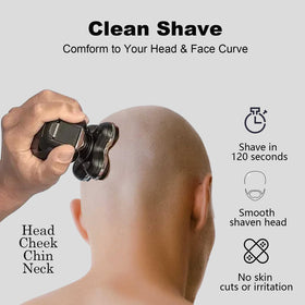 RusicEss stainless steel shaver head for durability and hygiene.
