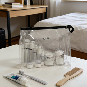 Rusikia 30ml airless bottle compact for easy packing.