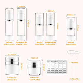 Rusikia 50ml airless bottles for secure, leak-free travel.