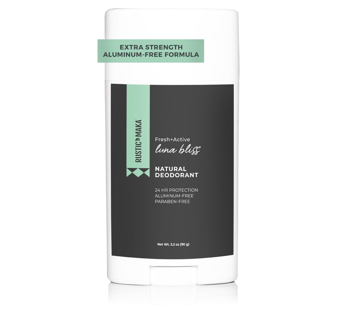 Rustic Maka Luna Bliss deodorant packaging shown for clean, aluminum-free protection.