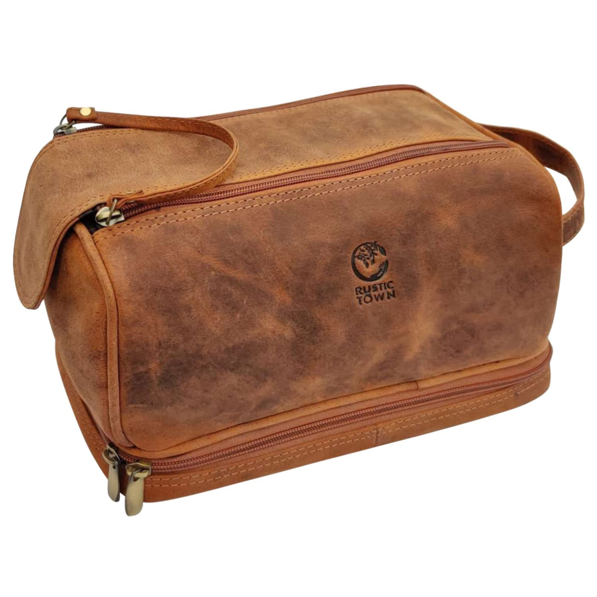 Rustic Town full-grain leather texture displaying patina and resilience