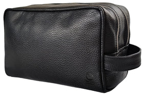 Rustic Town full-grain leather travel bag in black with patina-ready aging.