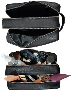 Rustic Town leather side handle enables easy lifting from luggage.