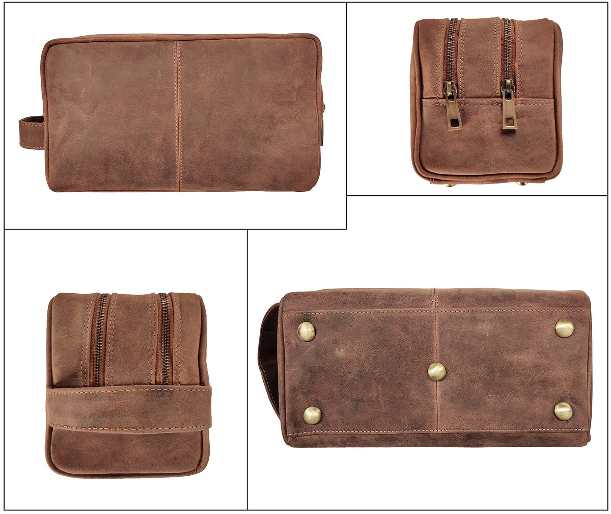 RUSTIC TOWN leather side handle for easy carry on journeys.