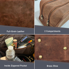 RUSTIC TOWN travel-ready bag sized for carry-on with leather handle.