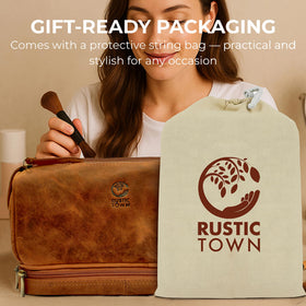 Rustic Town travel-size beauty bag ideal for on-the-go organizing