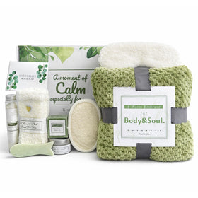 Rutdelfee Mothers Day Gift Basket with Green Tea Soap for a soothing at-home spa ritual.