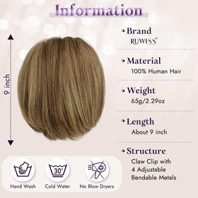 RUWISS real human hair ponytail clip offers silky texture that blends with your own hair.