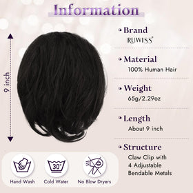 RUWISS real human hair texture blends with your hair for natural movement.