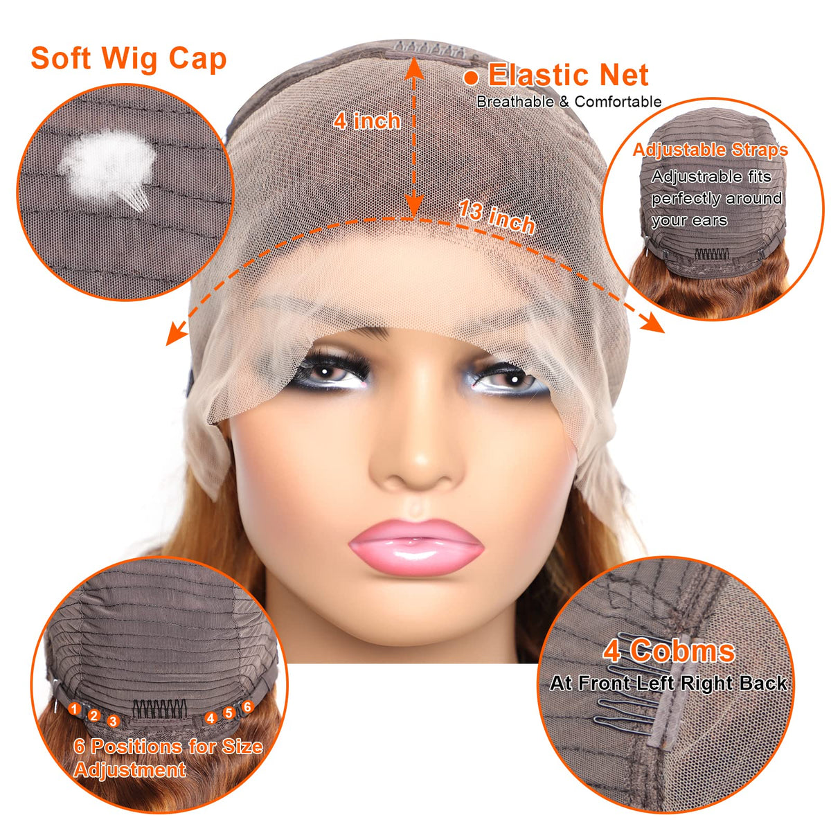 Rylice 180% density body wave lace front wig adds fullness and bounce.