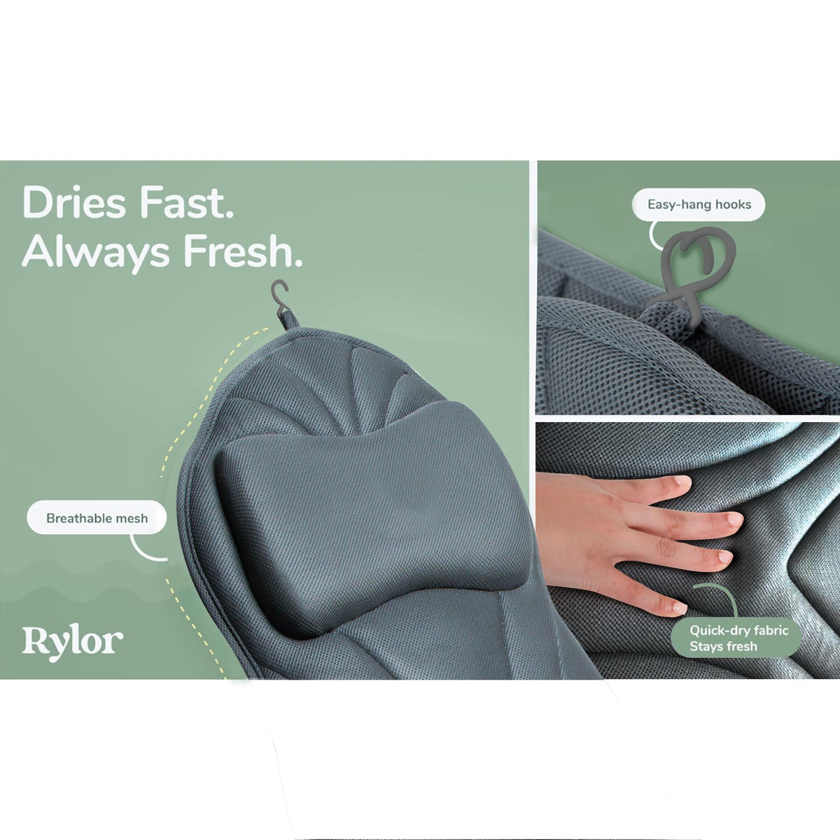 Rylor long design doubles as a foot rest during spa sessions.