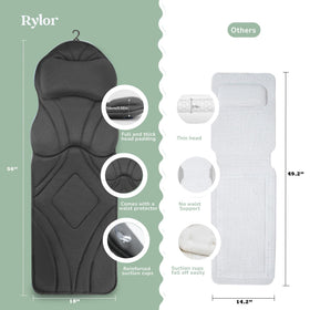 Rylor full-body bath pillow back-support design stabilizes your soak.