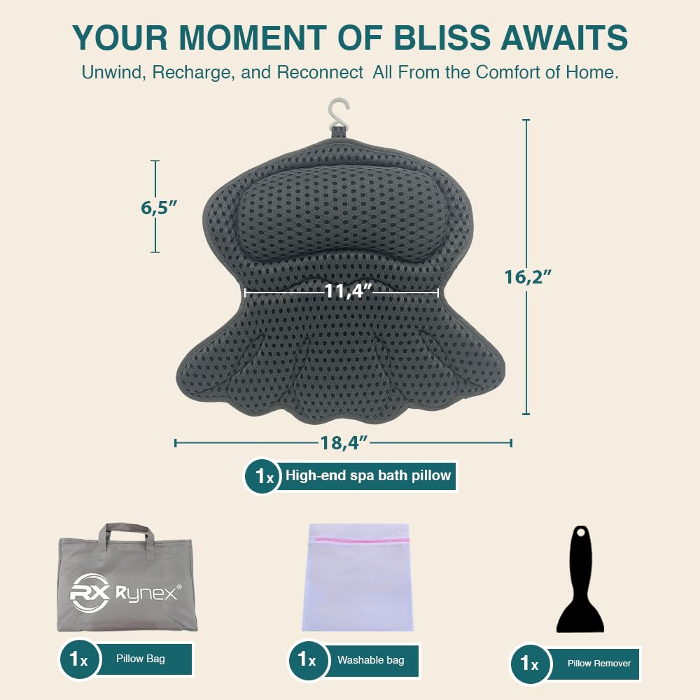 RYNEX Bath Pillow adds luxury to your bath.
