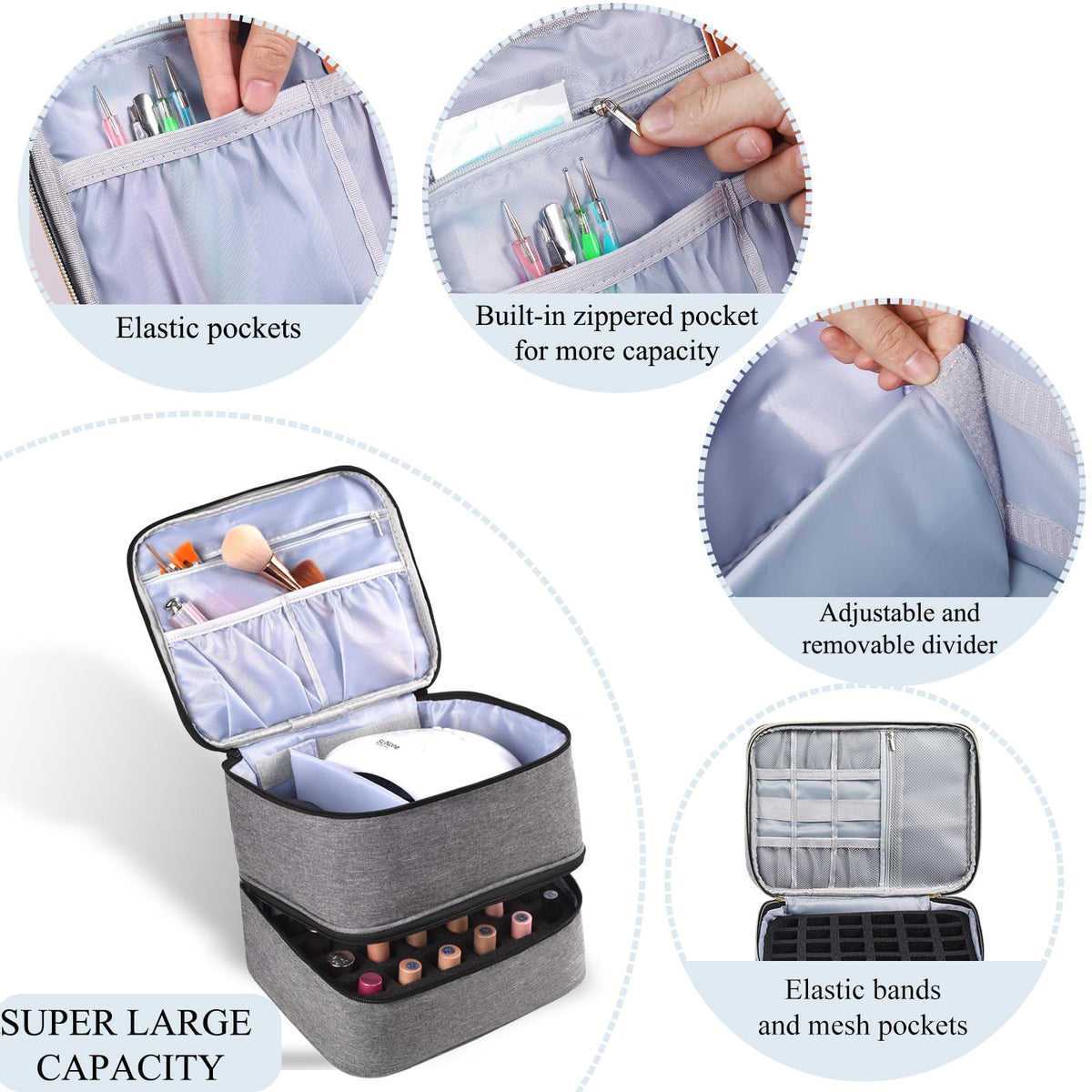 RZMAYIS double-layer design showing organized bottom bottle storage inside.
