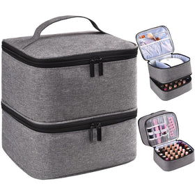 RZMAYIS nail polish organizer front view, sleek and portable for on-the-go manicures.