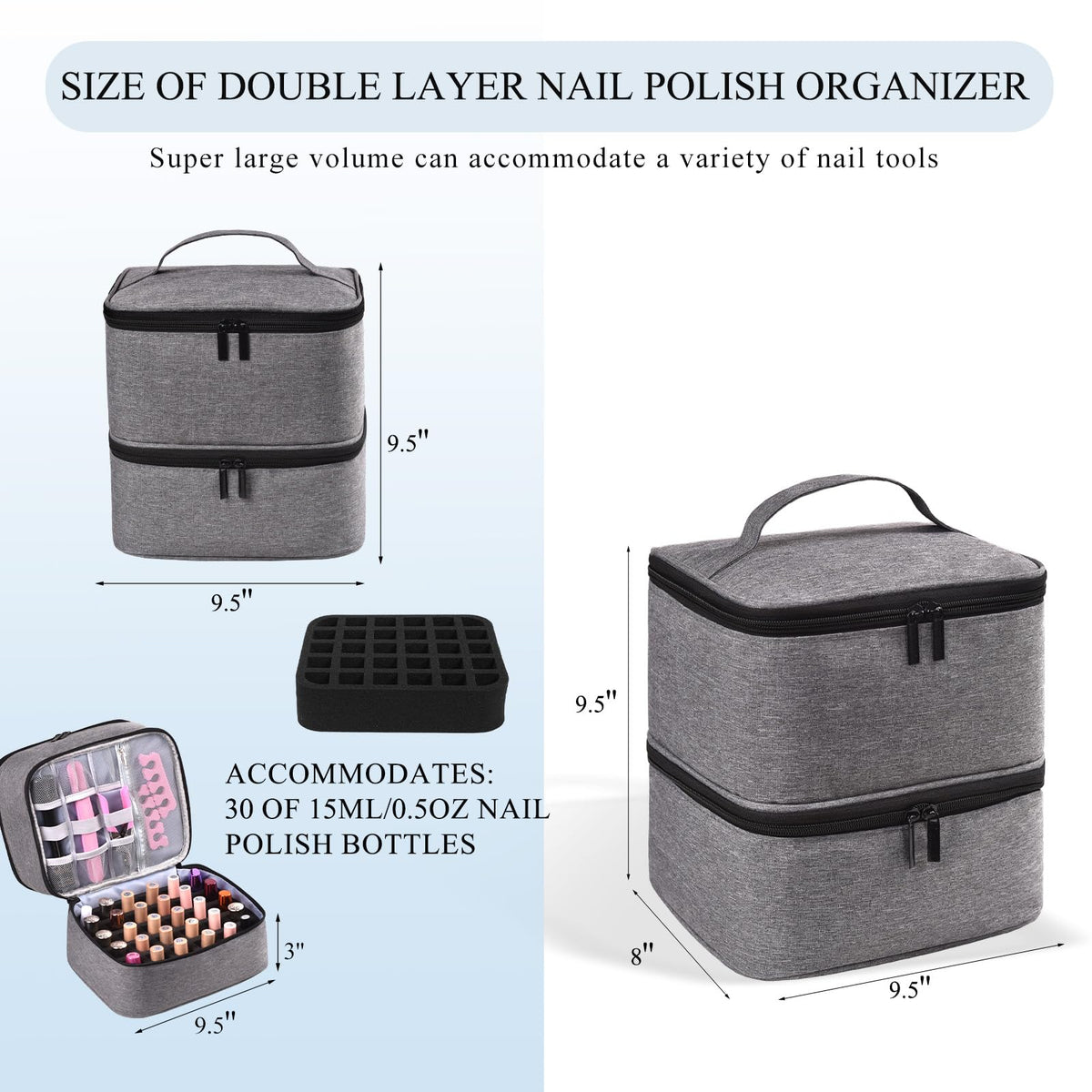RZMAYIS upper layer with nail lamp space, ideal for quick curing on the go.