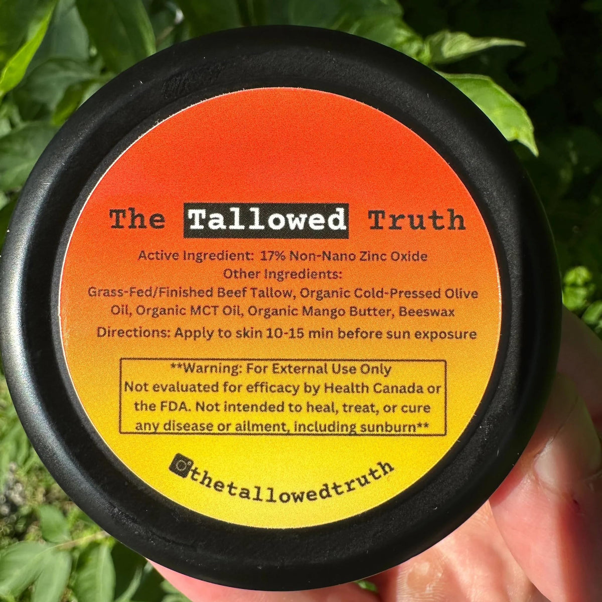 The Tallowed Truth S-Balm unscented formula with a gentle aroma