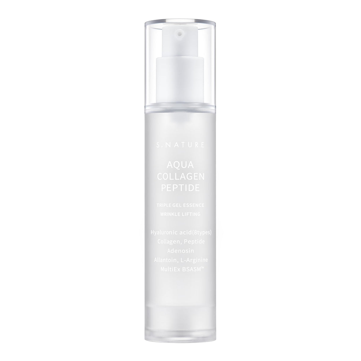 S.NATURE Aqua Collagen Peptide Triple Gel Essence bottle for daily hydration.