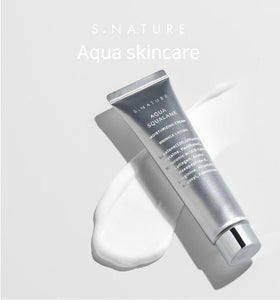 S.Nature Aqua Squalane Cream jar closeup shows creamy texture ideal for calm, nourished skin.