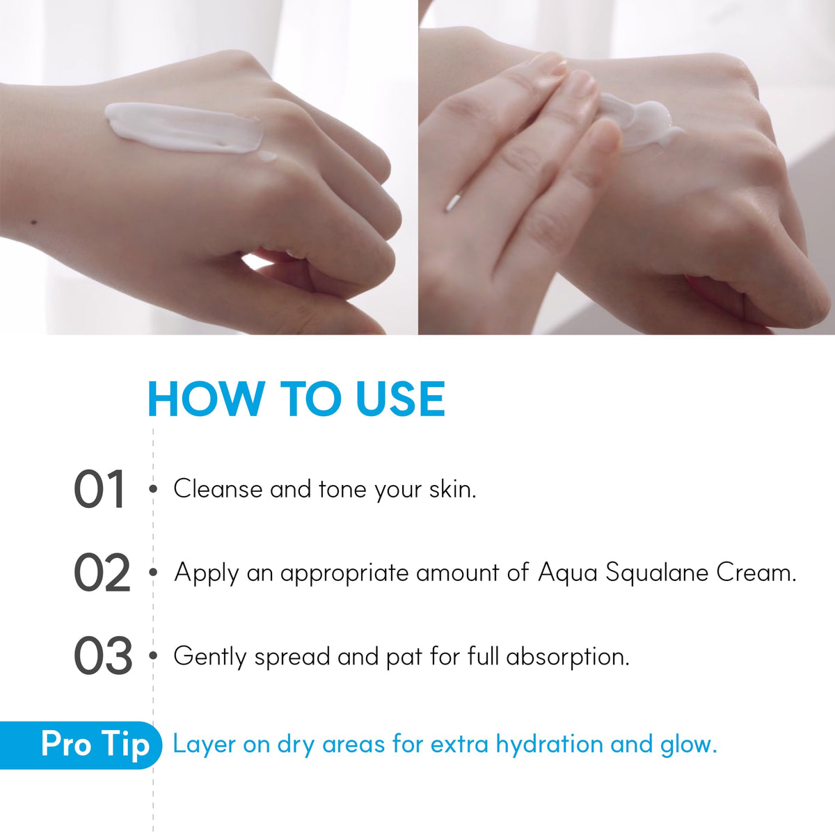 S.NATURE Cream application on skin demonstrating plump glow