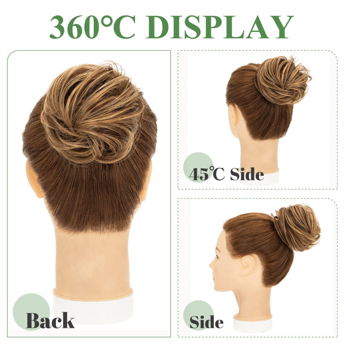 S-noilite natural-looking bun adds volume for a fuller silhouette.