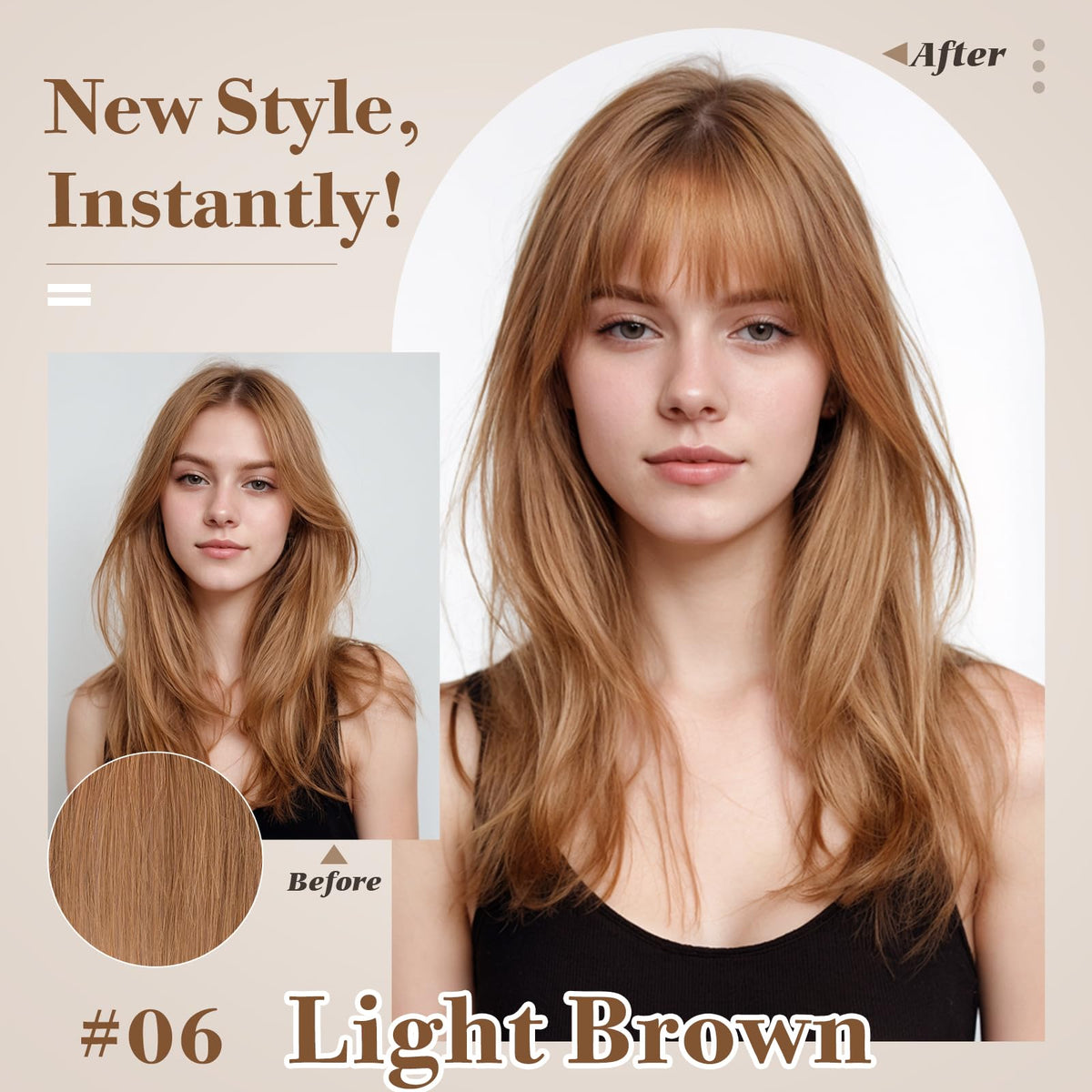 S-noilite versatile styling bangs suitable for daily or events.